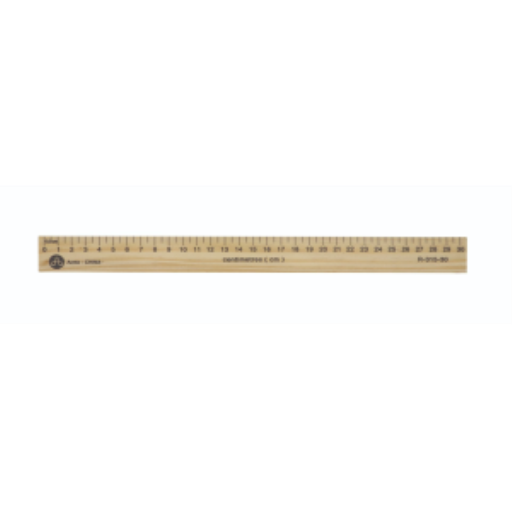 Wooden Ruler 30cm – Recessed Edge / Regles en bois 30cm – bord aminci