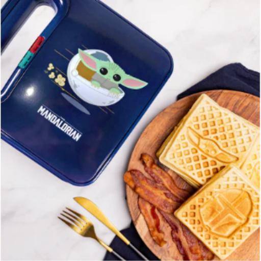Star Wars: The Mandalorian Double Gaufrier Carré ? Mando & Grogu Appareil de Petit-Déjeuner Antiadhésif