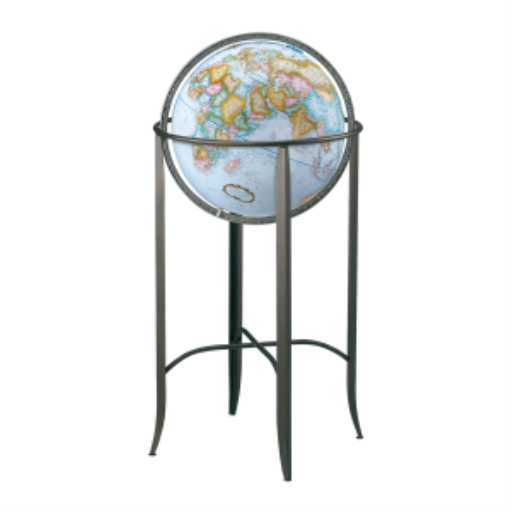 Globe de bureau Trafalgar à fond bleu 40,5 cm de diamètre