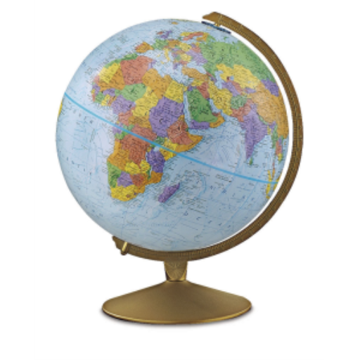 Explorer 12"/30Cm Diameter Blue Ocean Desk Globe With Metal And Semi-Meridian (English)