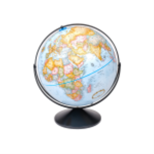 Eureka 16"/40.5Cm Diameter Blue Ocean Globe With Black Metal Full Meridan And Metal Base (English)