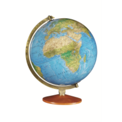 Odessa 12"/30Cm Diameter Blue Ocean Illuminated Desk Globe (English)