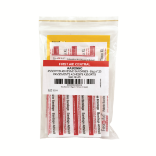 Assorted Adhesive Bandages, 25 per Bag