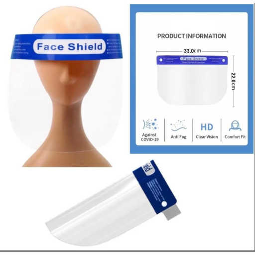 Clear Protective Face Shield, 10/pack