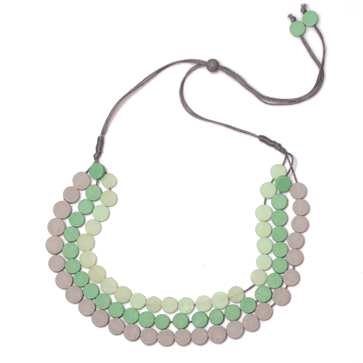Triple Strand Resin Disc Necklace