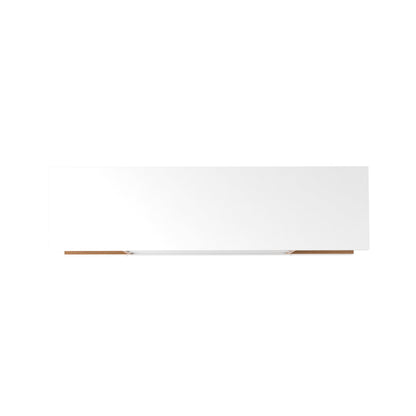 Eureka Modern 53.14" TV Stand with 4 Shelves - White Gloss/Maple Cream