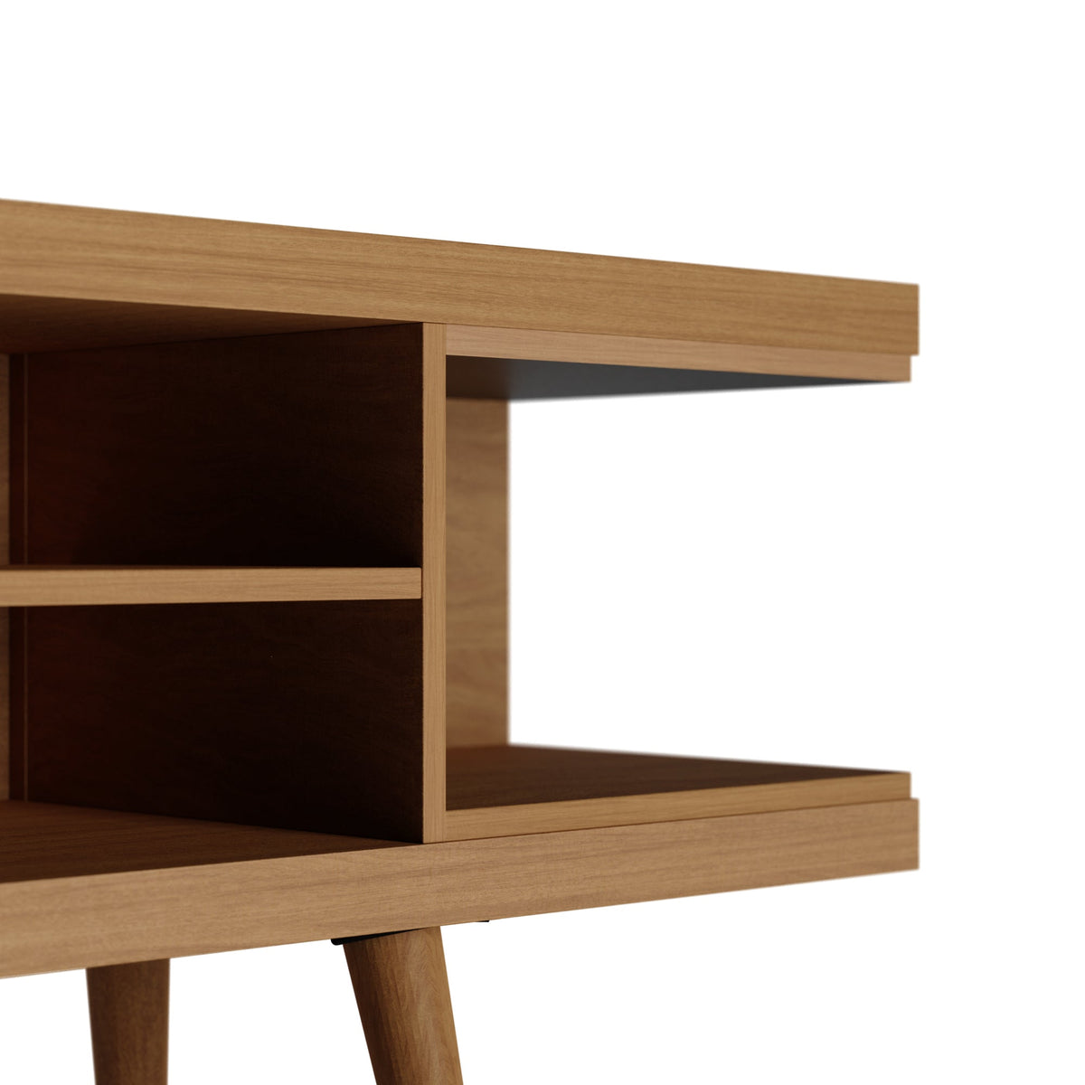 Eureka Modern 70.47" TV Stand with 4 Shelves - Maple Cream