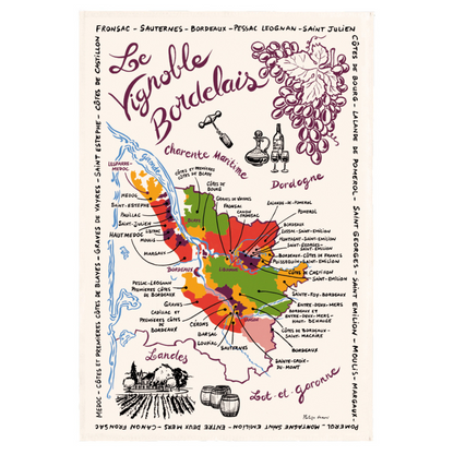 Torchons Carte des Vins de France