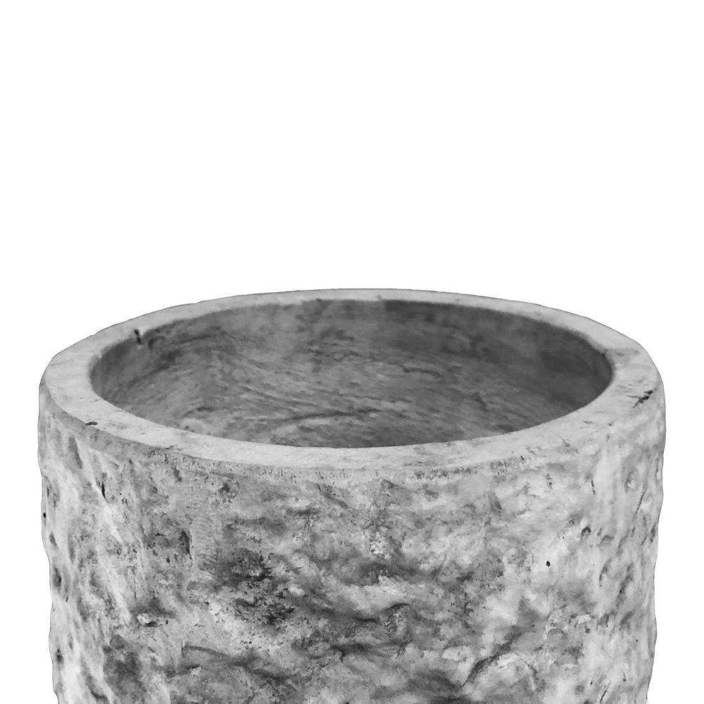 Jardinière Roma Mid-Century en forme de rocher avec support en bois
