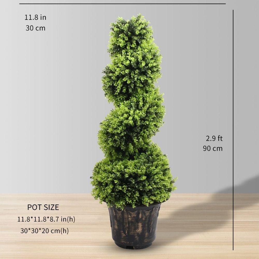 Plante artificielle d'arbuste topiaire en spirale Wales (plusieurs tailles)