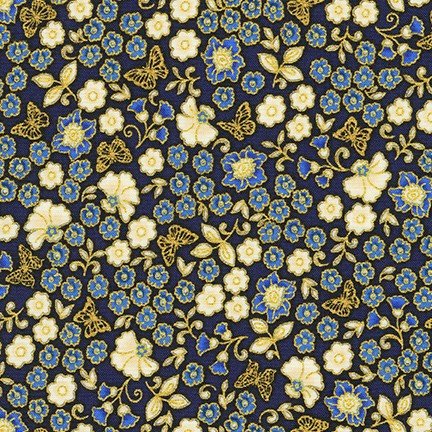 Bella Mariposa - Bleu marine fleuri