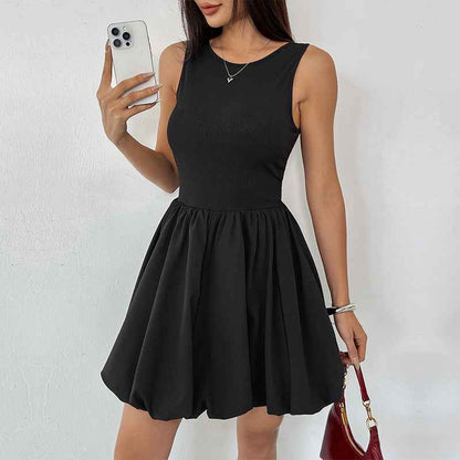 Women’s Solid-Color Strap Dress – Casual Sleeveless Summer Dress for Everyday Wear
