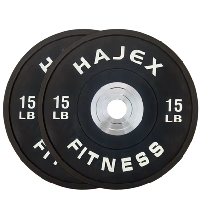 HAJEX Olympic Competition Steel Hub Bumper Plates Colored - 15, 25, 35, 45, 55 LB