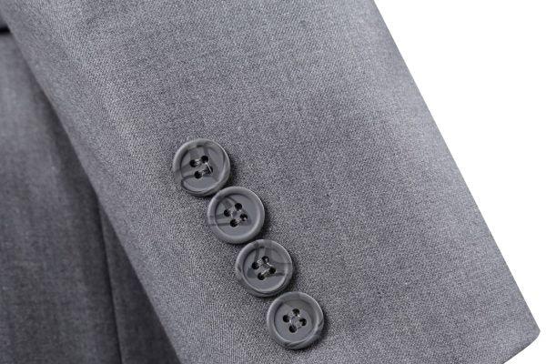 BUILD YOUR PACKAGE: Light Grey Slim Fit Suit (Package Includes 2 Pc Suit, Shirt, Necktie or Bow Tie, Matching Pocket Square, & Shoes)