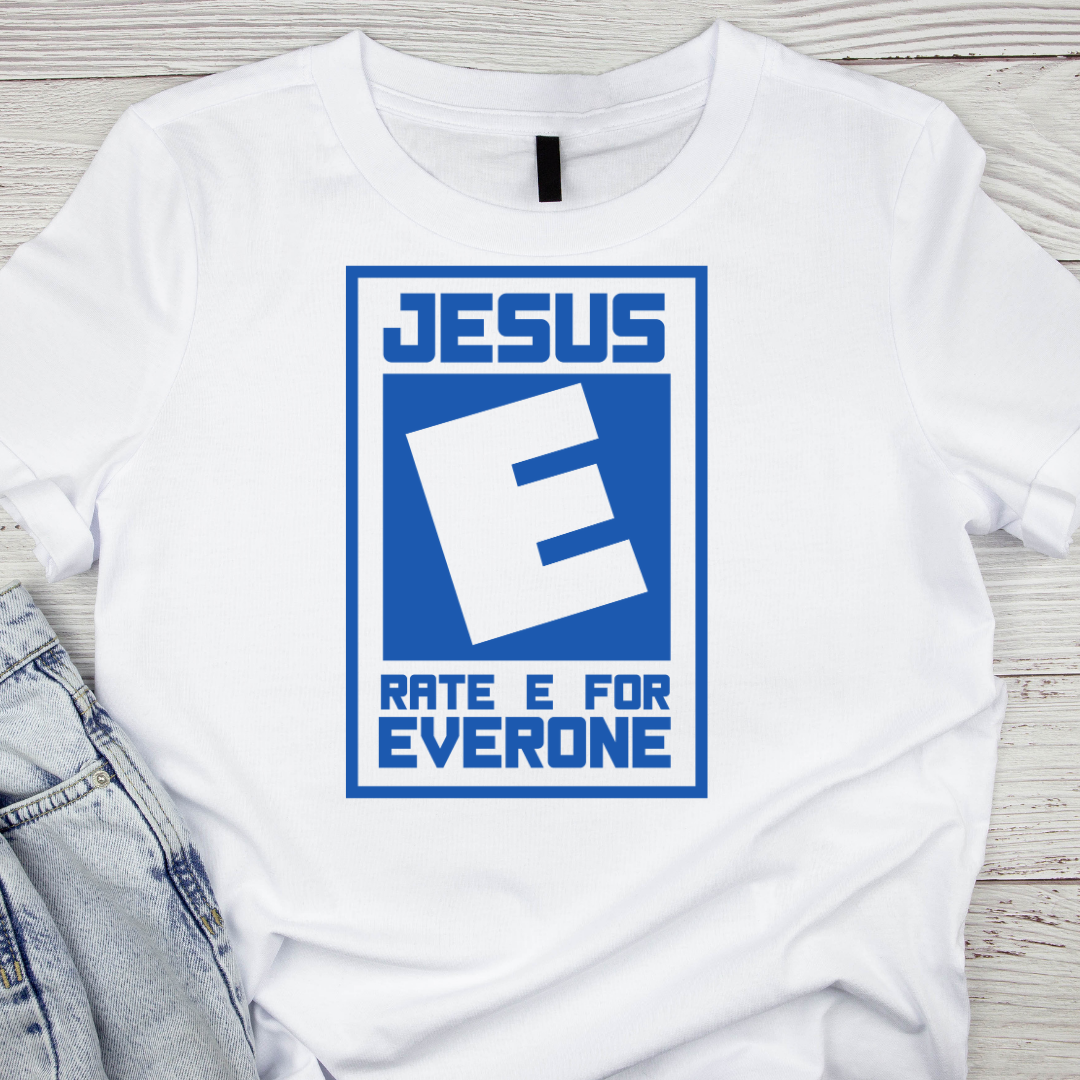 Jésus Évaluez E pour tous UV DTF/TRANSFERT DTF