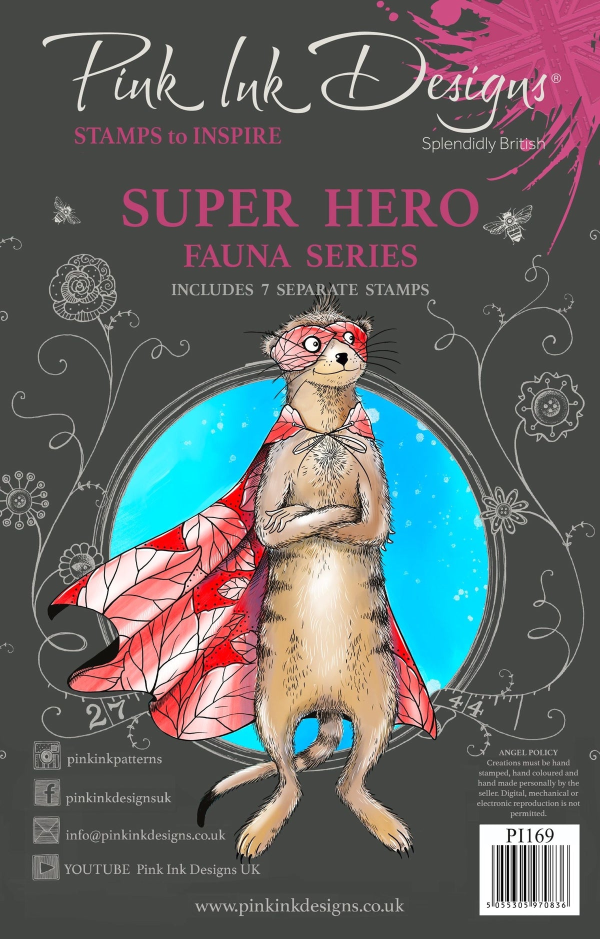 Pink Ink Designs Super Hero Set de Tampons Transparents 6 po x 8 po