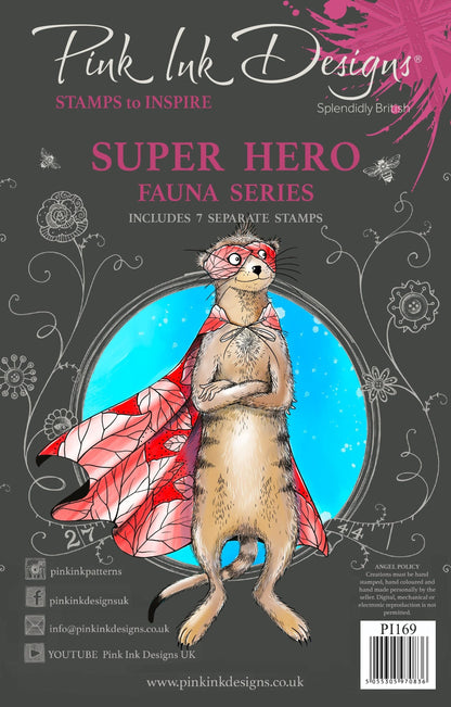 Pink Ink Designs Super Hero Set de Tampons Transparents 6 po x 8 po