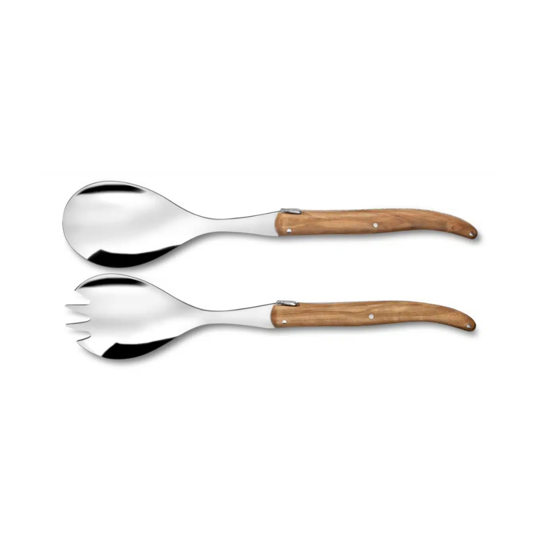 Laguiole ® Salad Server Set, Olive wood Handle
