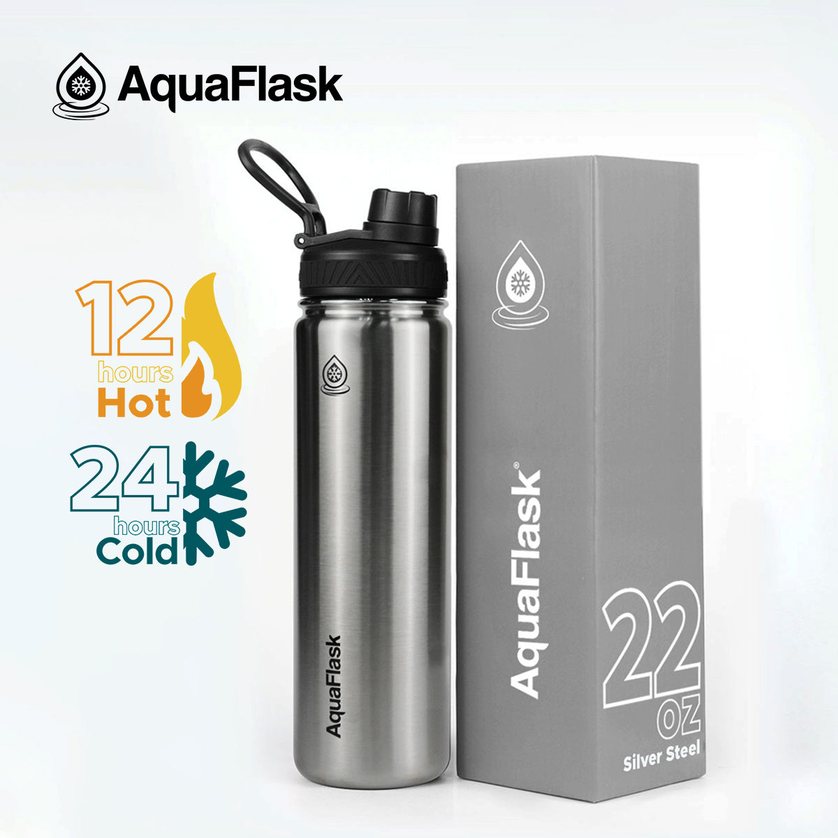 Bouteilles d'eau isothermes sous vide AquaFlask Original 650 ml (22 oz)