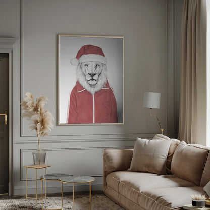 Décoration murale lion Père Noël