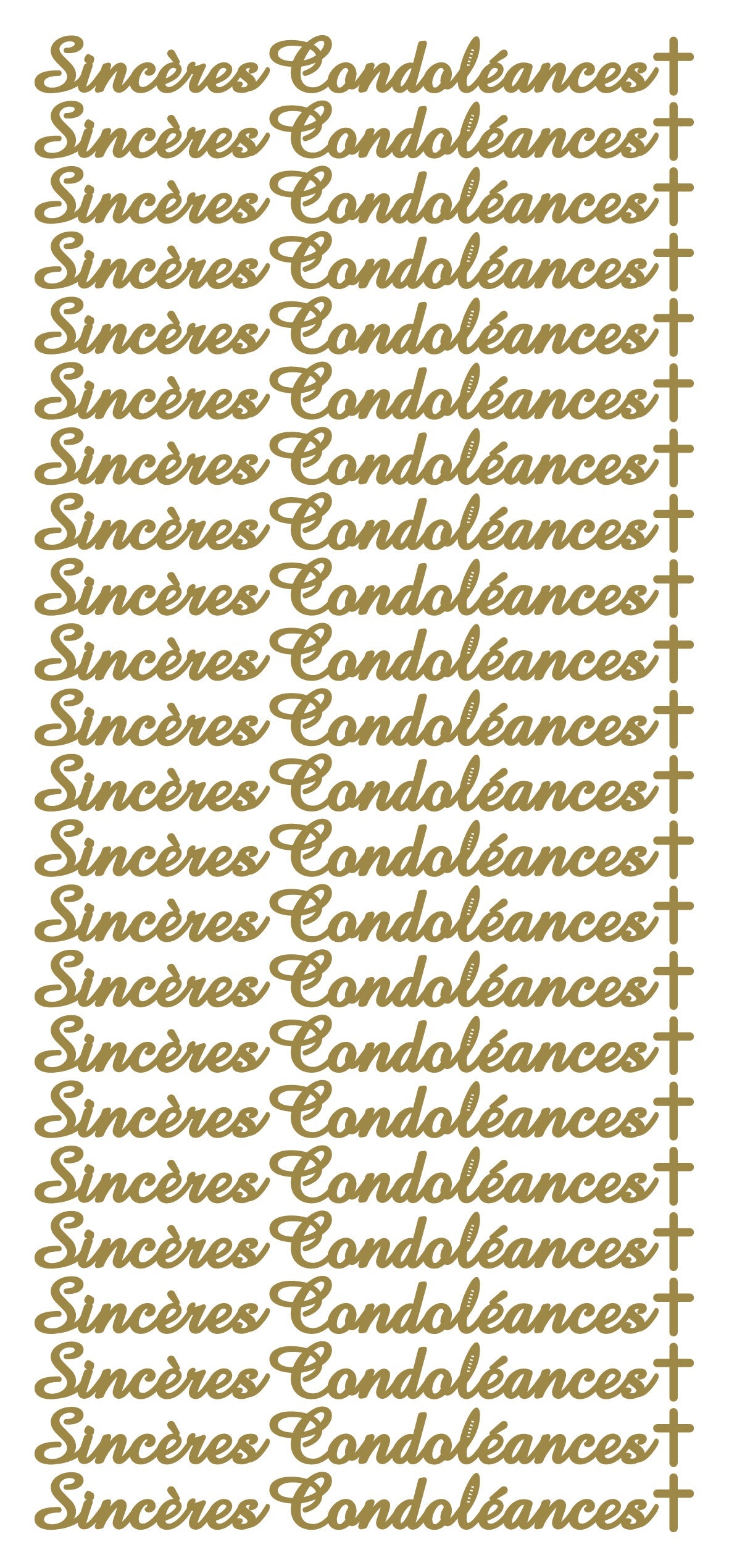 Autocollants à décoller - Sincères Condoléances
