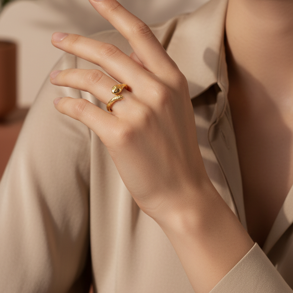 Bague Déclaration Étreinte Serpent