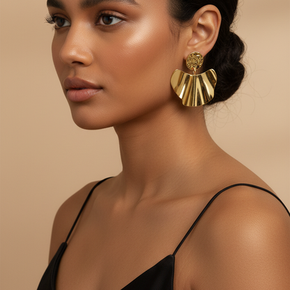 Boucles d'oreilles rondes festonnées texturées