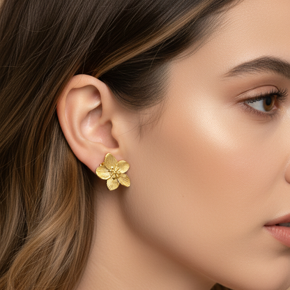 Boucles d'oreilles Charm Fleur de Pêcher