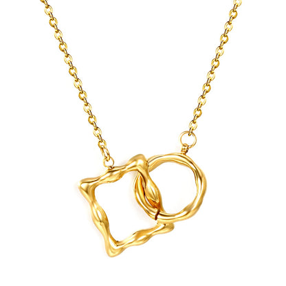 Collier pendentif fermoir carré irrégulier