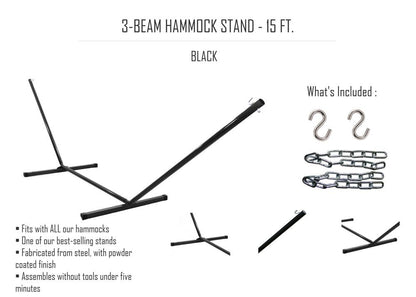 Hamac matelassé de luxe avec support à 3 pieds