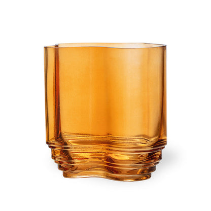 Vase Lac en Verre - Soufflé Bouche Ambre Motif Organique