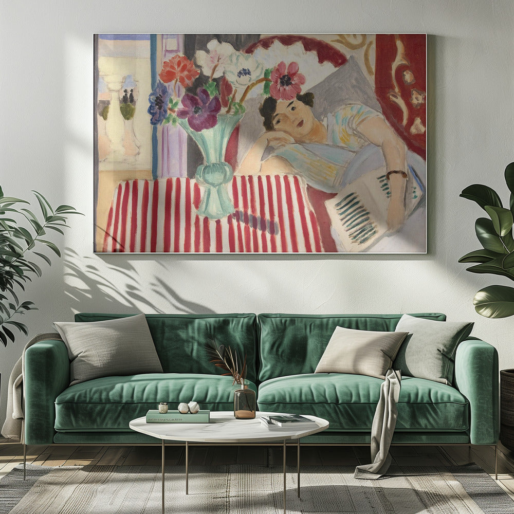 Décoration murale Femme et Anémones