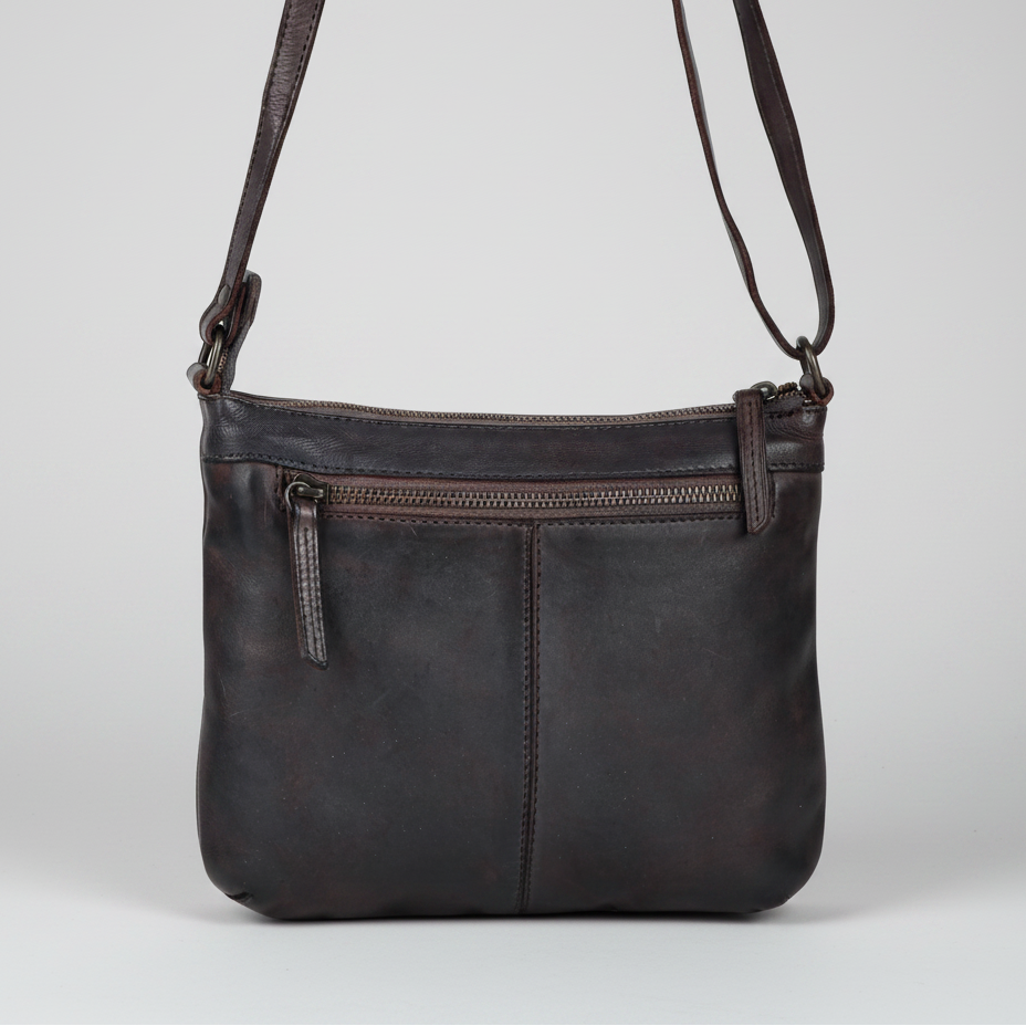 Sac en cuir bandoulière avec couture en V MET