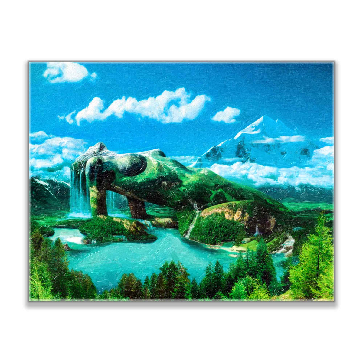 "Mère Nature" - Toile d'art - Décoration murale - Vernis diamant.