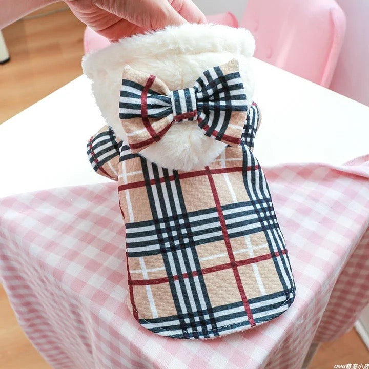 Trench-coat à carreaux pour chien Brrbrry | Vêtement d'extérieur classique pour chien