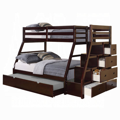 Mojo Twin/Full Bunk Loft Bed W/Trundle & Storage - Espresso
