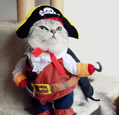 Déguisement de Pirate d'Halloween pour Chien – Tenue d'Aventure Effrayante pour Chiens