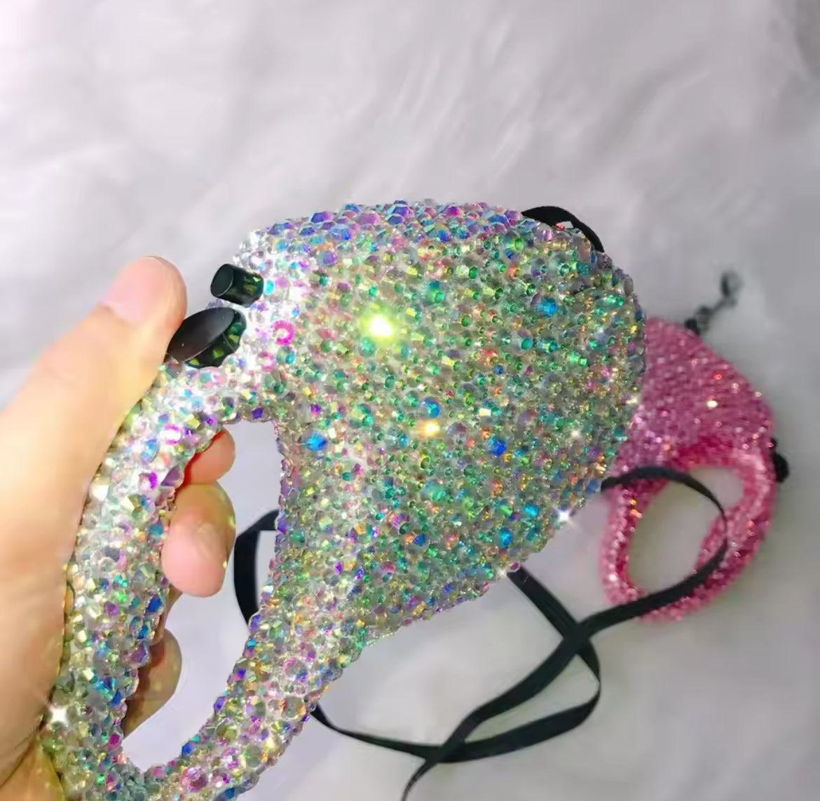 Enrouleur de laisse Bling-Bling – Laisse rétractable de luxe avec strass pour chien