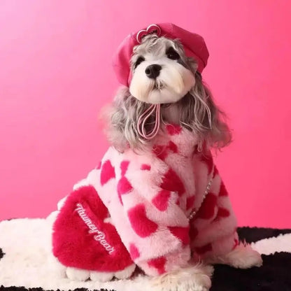 Veste pour chien Heart – Vêtement d'extérieur douillet pour animaux de compagnie