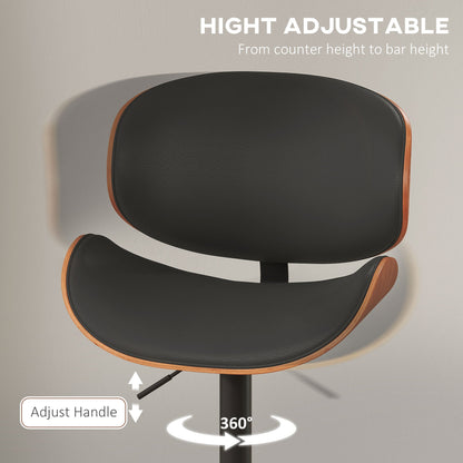 Alpine Modern Adjustable Counter/Bar Stools with Swivel Seat-Set of 2-Black