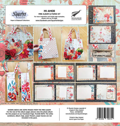 3Quarter Designs - Kit Mini-Album et Sac à Main - Mi Amor