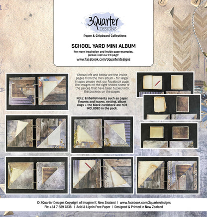 Kit de base mini-album School Yard 3Quarter Designs