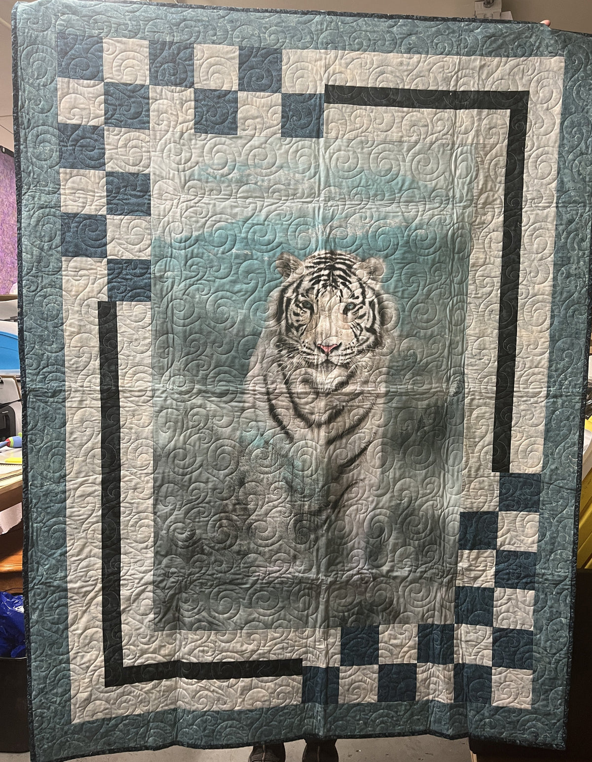 Store Sample- Lap Quilt- Snowy Tiger Panel