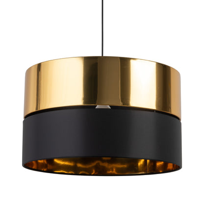 HILTON Suspension Luminaire Plafond Noir et Or pour Îlot de Cuisine, Salle à Manger et Salon – Éclairage de Luxe Moderne