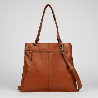 MET Premium Leather Shoulder Bag. Elegant Dual-Compartment Tote