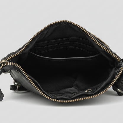 MET Premium Leather Crossbody Bag Small Travel Purse with Multi Pocket Organization
