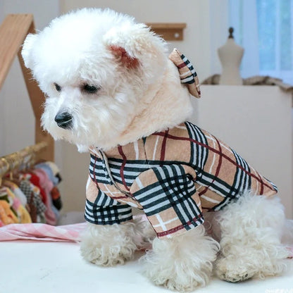 Trench-coat à carreaux pour chien Brrbrry | Vêtement d'extérieur classique pour chien