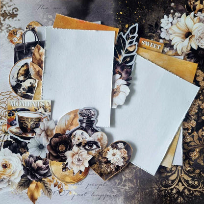 3Quarter Designs Golden Ebony Lot de papiers design et de découpes 30x30 cm