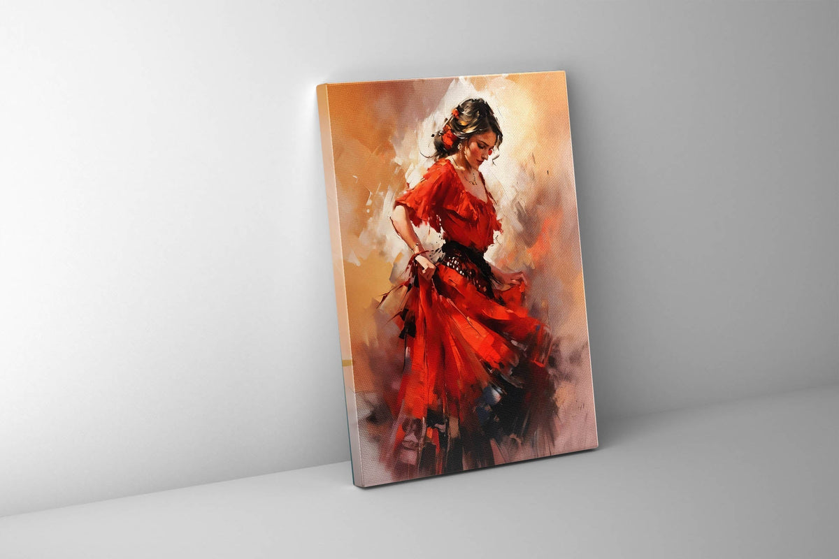 Art mural 91,4 cm x 121,9 cm Toile d'art. Impression sur toile Tango en robe rouge