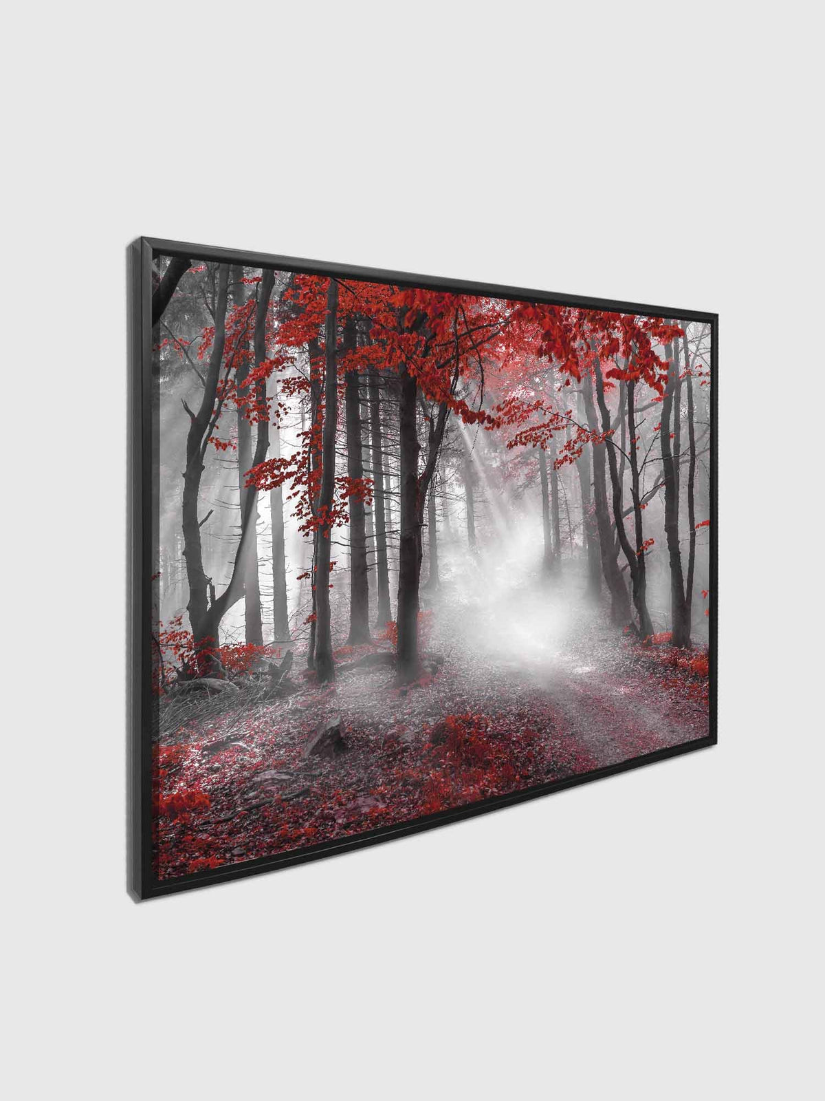 Œuvre d'art imprimée - Forêt rouge isolée - Décoration murale